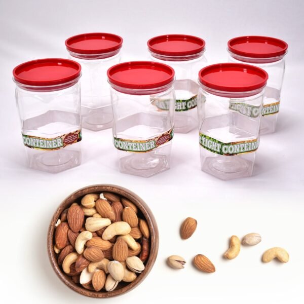 Air Tight Kitchen Storage Container (Approx - 1100Ml, Set of 6pcs)