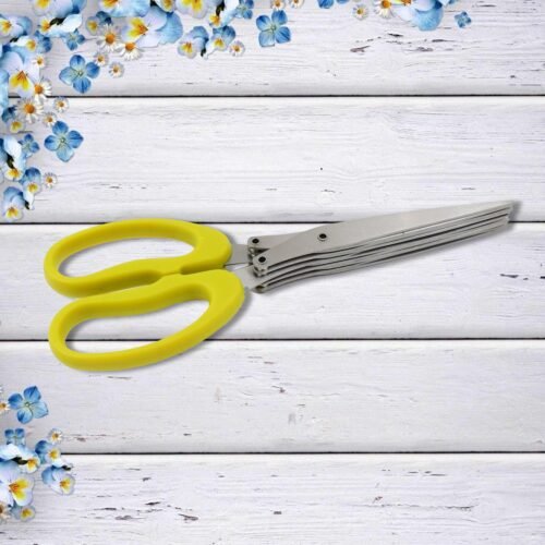 4_97d9dcee-0cd8-4ee3-8afe-fe24acb3774a.jpg Multifunction Vegetable Stainless Steel Herbs Scissor with 5 Blades (1 Pc)