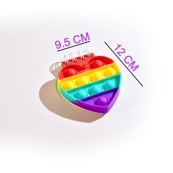 Heart Pattern Fidget Spiral Notebook Bubble Push Silicon Toy School Stationery