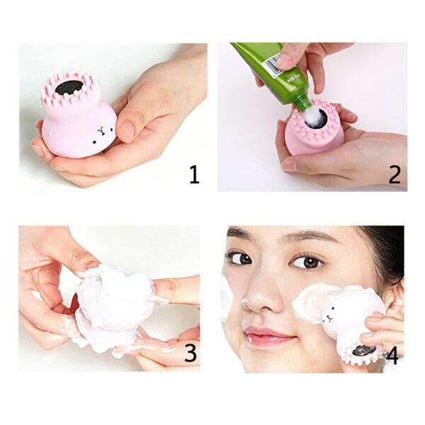 Facial Cleansing Brushes – Cute Octopus Shape Silicone Face Scrubber Massager (1 Pc)