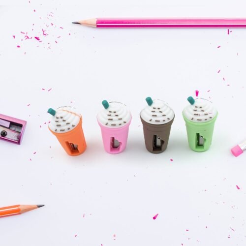 4_b2abf1b2-73b2-4e81-ad69-4dd390730d03.jpg 2In1 3D Cute Coffee Or Ice cream Shape sharpner Like Rotary Manual Pencil Sharpener for Kids Ice Cream Style Office School Supplies, Back to School Gift for Students,Kids Educational Stationary kit, B'Day Return Gift (24 Pcs Set)