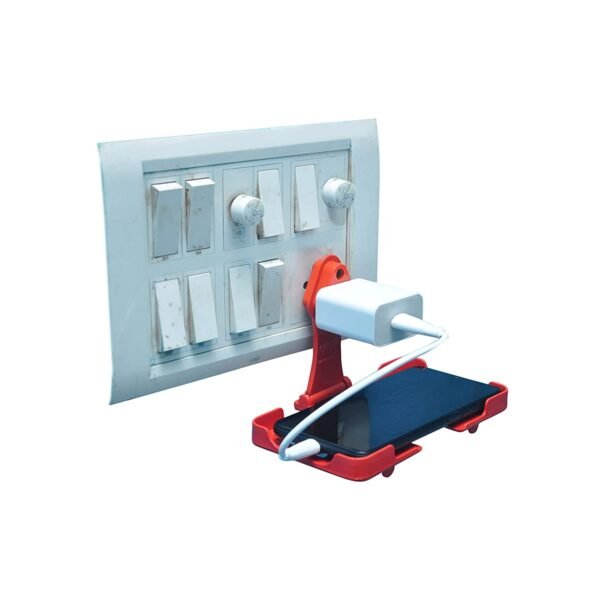 Multi-Purpose Wall Holder Stand for Mobile Charging (Red)