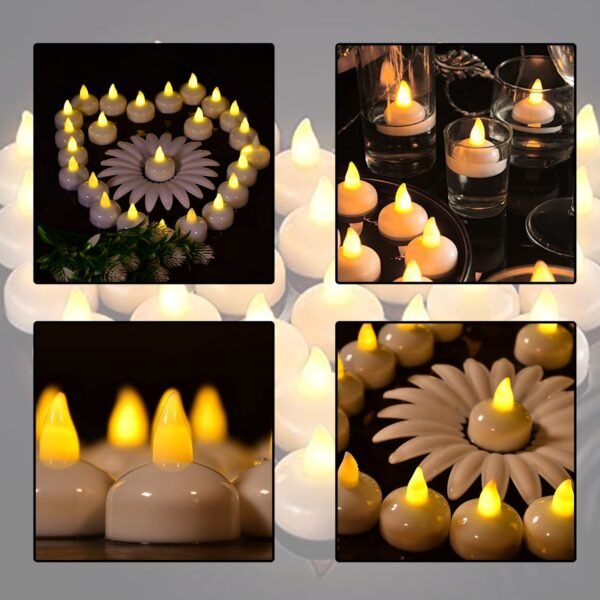 Set of 12 Flameless Floating Candles Battery Operated Tea Lights Tealight Candle