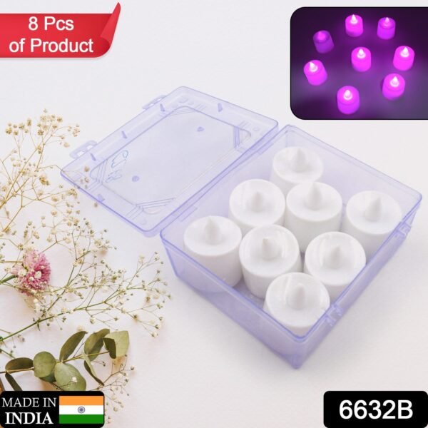 Pink Flameless LED Tealights for Festive Home Decor (Pack of 8)