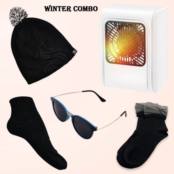 4a92d96b-f81f-439a-ac62-63cd4be0822a.jpg Winter Warm Set- Bennie hat, Room Heater, Sunglasses And Socks (5 Pcs Combo)