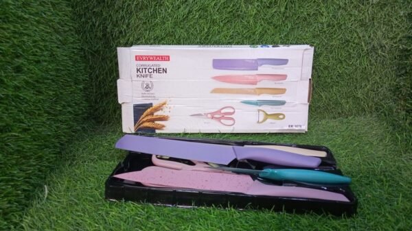 Colorful Chef Knife Set for Cutting (6 Pc, Non-Stick Steel)