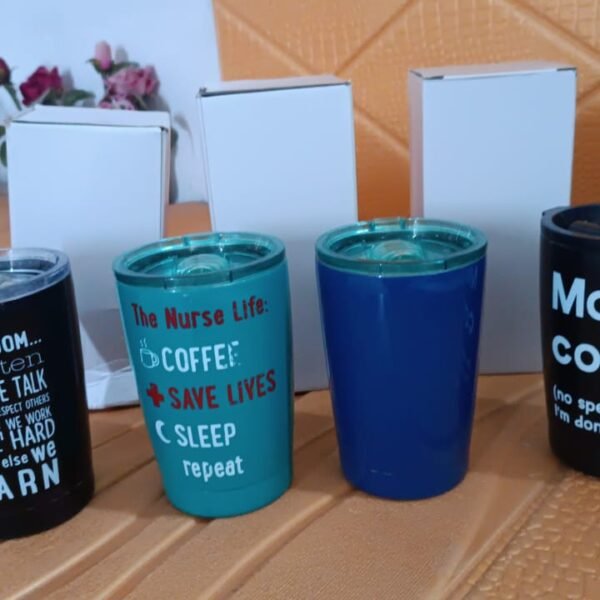 Stainless Steel Vacuum Insulated Mug with Lid, Tumbler (1 Pc / Mix Design & Color)