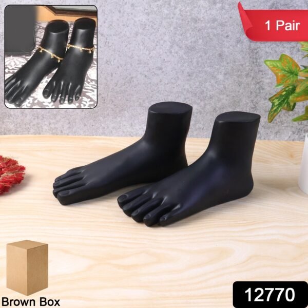 4c398349-3ed8-48cb-9dcb-988bccddfaea.jpg Premium Black Foot Mannequin Display Stand (1 Pair)