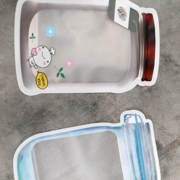 Plastic Transparent Big Jar Shaped Pouch With Zipper (1 Pc)