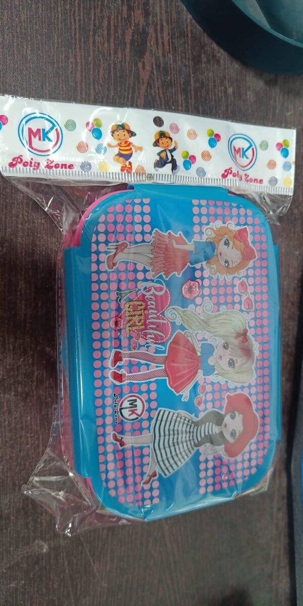 Cartoon Printed Lunch Box with Inner Box & Spoon for Kids School & Travel Use