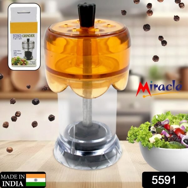 Transparent Plastic Salt and Pepper Grinder Manual Pepper Grinding Tool Crusher 1 Pc