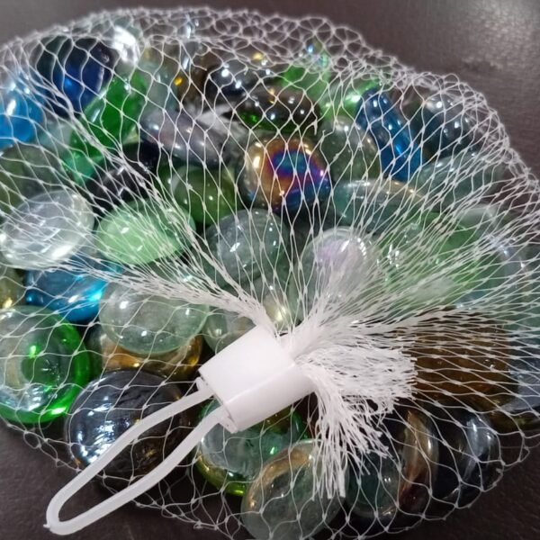Glass Gem Stone, Flat Round Marbles Pebbles for Vase Fillers, Attractive pebbles for Aquarium Fish Tank.