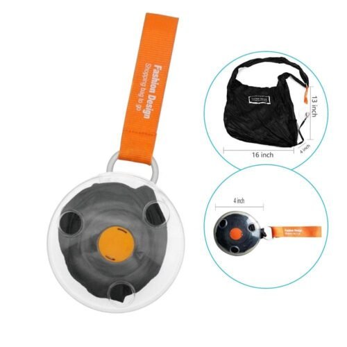 Reusable Foldable Nylon Grocery Bag with Portable Case