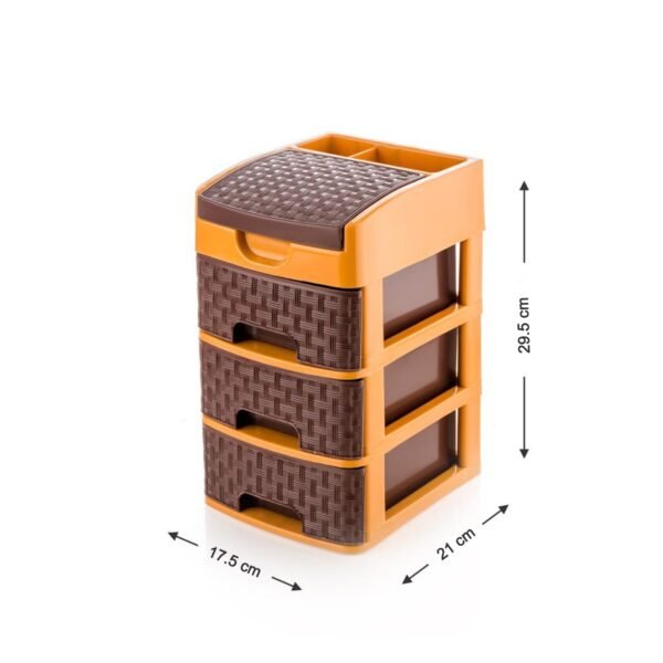 Mini 3 Layer D Storage for Household and Office Use for Storing Various Types of Items