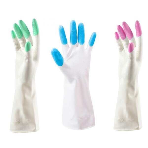 4image_d6f8c677-7b5d-4651-8e7b-634150ca40eb.jpg Reusable Rubber Latex PVC Flock lined Elbow Length Hand Gloves cleaning gloves