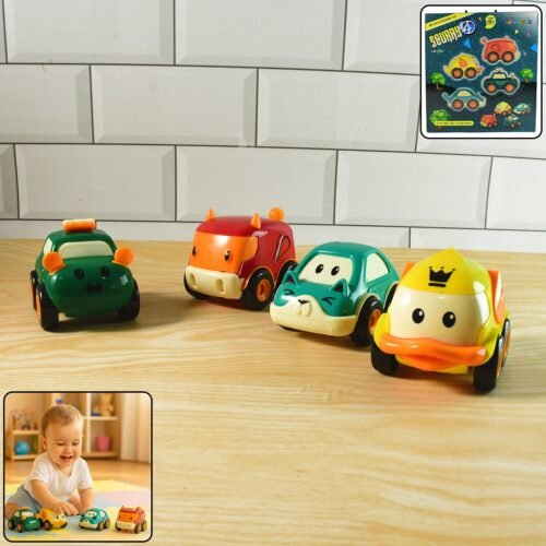 4in1toy-WOSKU-01.jpg Funwoods Animal Cartoon Pull-Back Toy Car - (4 Pc / Set)