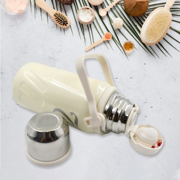 Stainless Steel Vacuum Insulated Water Bottle – Leak Proof Flask with Steel Cup