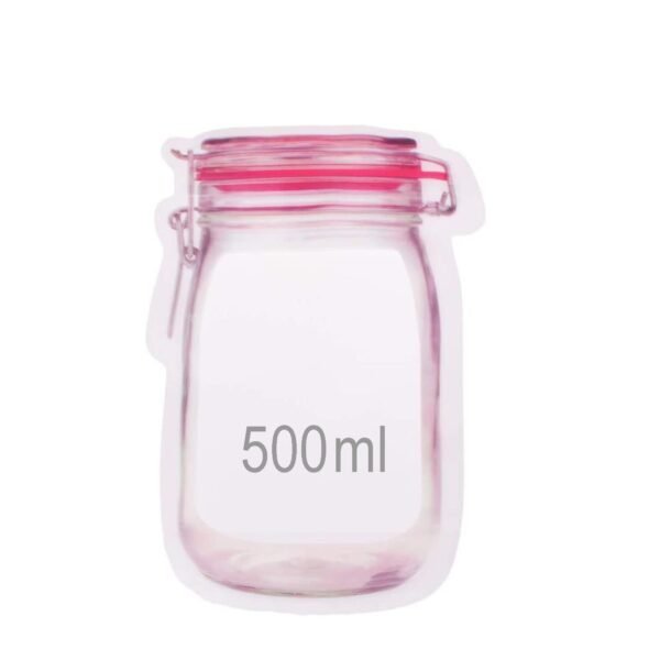 500ML10_38e99ca7-57c8-40da-ac47-2a06ff779f4f.jpg Reusable Airtight Seal Plastic Food Storage Mason Jar Zipper (500ml)