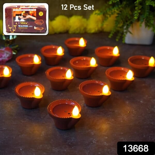 50b192a1-1c0e-4f78-af23-ea135817c020.jpg Water Sensor Diyas for Diwali Decoration, Diwali (12 Pcs Set)