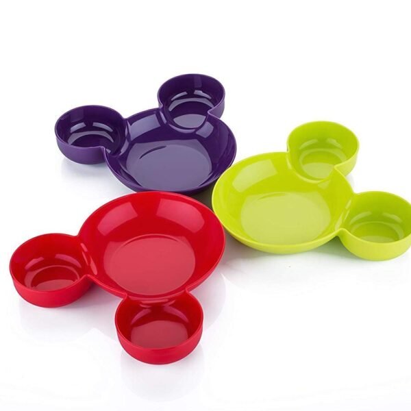 Mickey Shaped Kids / Snack Serving Sectioned Plate