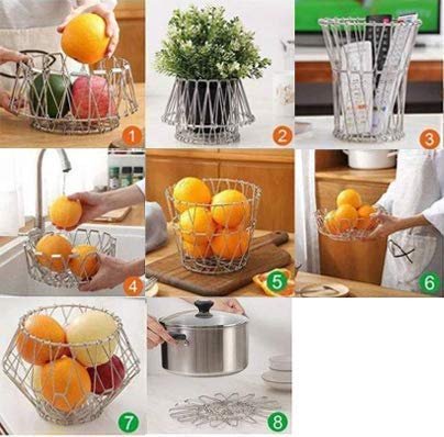 5125kJ9yTSL.jpg Multipurpose Fruit Basket Stainless Steel Wire Bowl Foldable Basket
