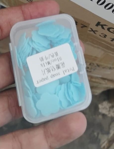 Mini Portable Travel Soap Paper Sheets Flower Shape (100 Pcs Set Approx / Mix Color)