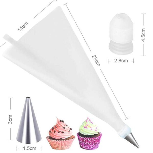 Cake Decorating Nozzle with Piping Bag Stainless Steel Piping Cream Frosting Nozzles