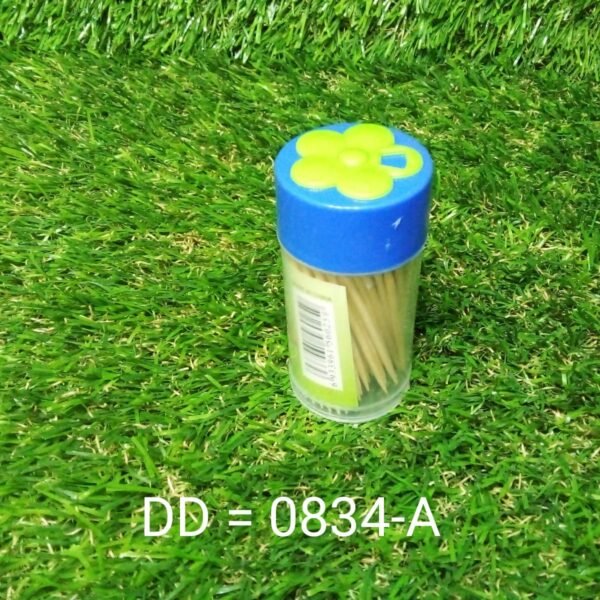 Wood Double Sided Toothpicks with Clear Plastic Storage Box