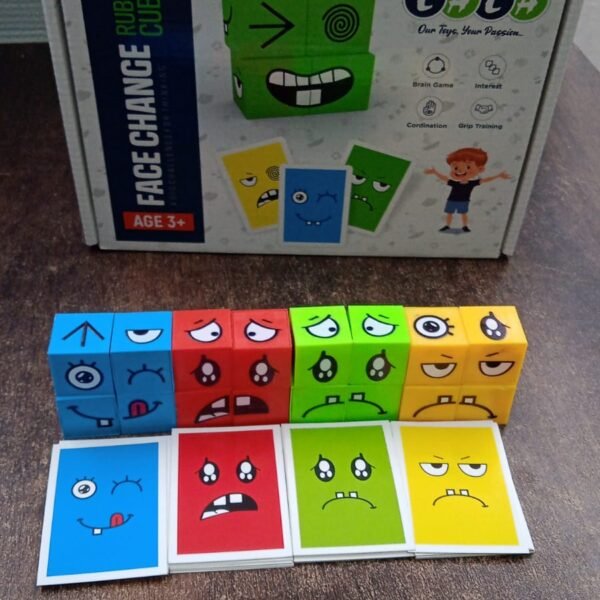 Educational Face Expression Changing Puzzle Cube Toy Set