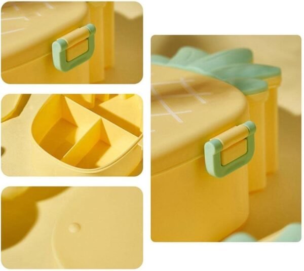 Pineapple Shaped Lunch Box with Compartments for Kids School Meals