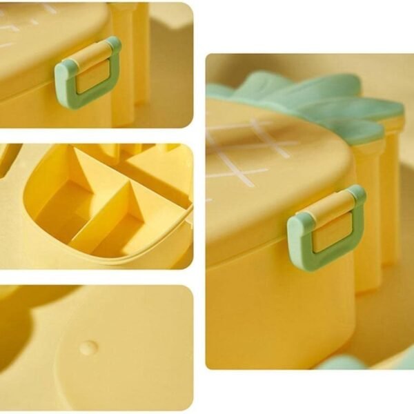Pineapple Shaped Lunch Box with Compartments for Kids School Meals