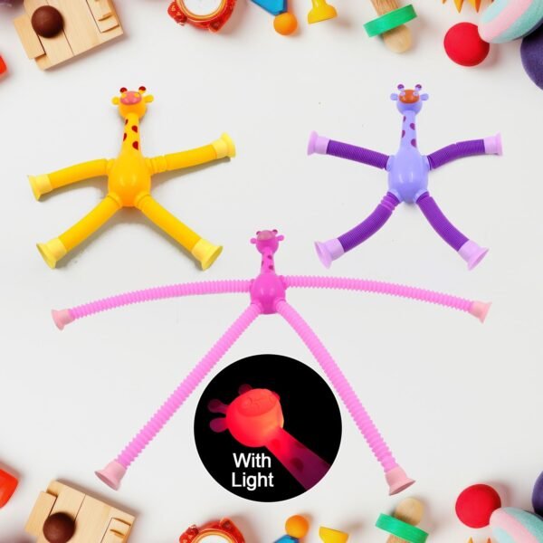 LED Telescopic Suction Cup Giraffe Toy (3 Pcs Set)