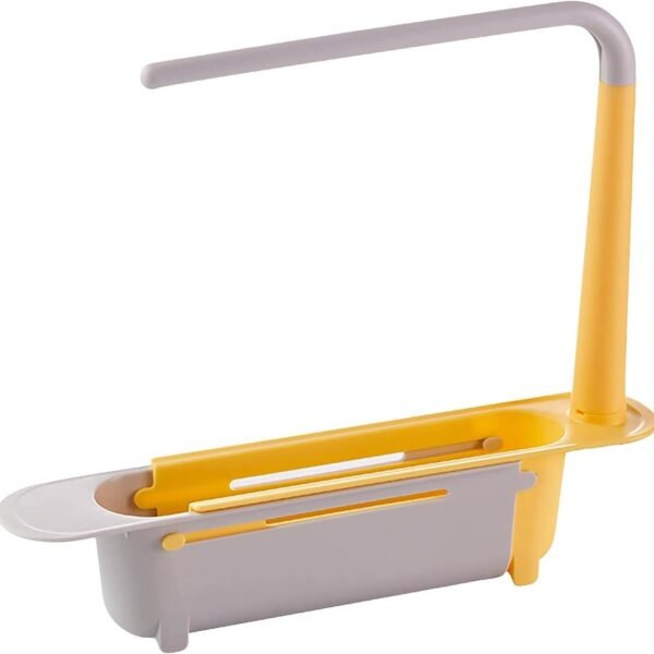 Telescopic Sink Storage Rack Material Kitchen Rag Rack Shelf Drain Basket (1 Pc)