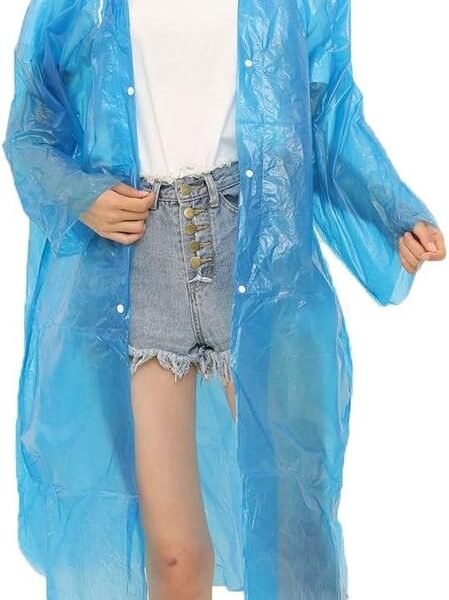 51rBa5REOFL._AC_SL1000.jpg Portable Adult Waterproof Raincoat Cardigan for Outdoor Travel (1 Pc)