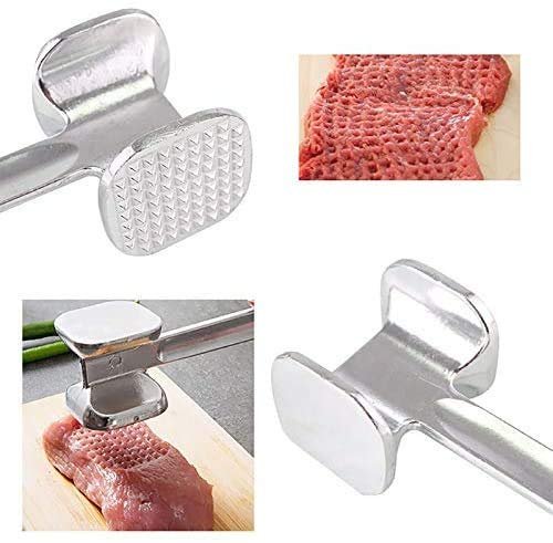 51xbaV4x2tL_700de1fa-14da-4e65-8259-b3efb3a576a9.jpg Double Sided Beef Steak Mallet (Aluminum): Meat Tenderizer Hammer