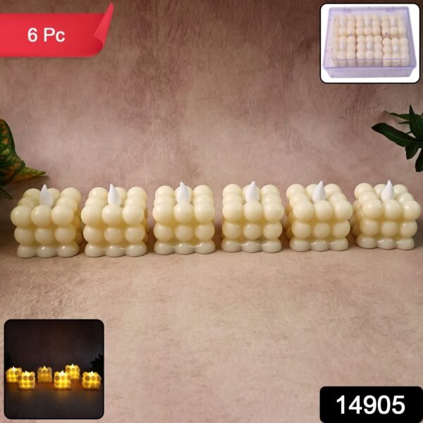 Decorative LED Bubble Candles (6 Pc / Set)