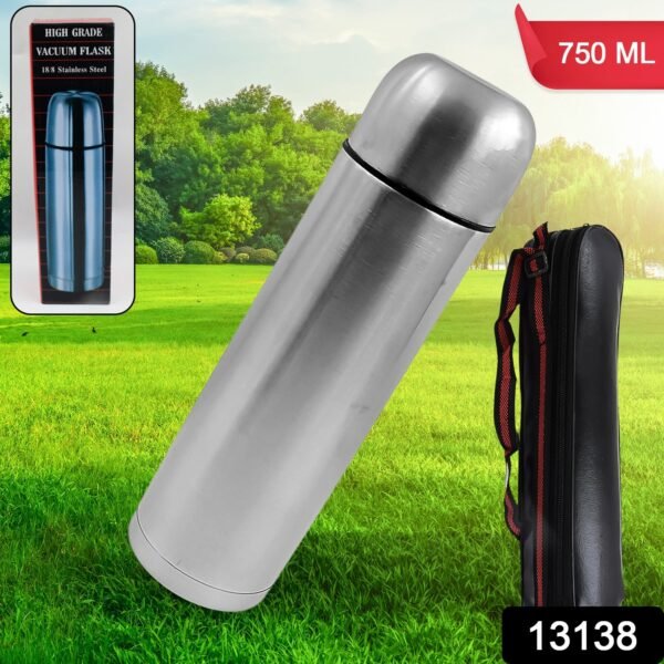 Stainless Steel Vacuum Flask with Cover for Hot & Cold Drinks (750 ML)