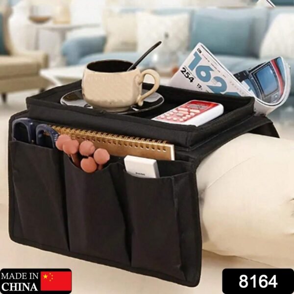 528e513e-11d4-4510-88a3-2f9ff0d8ff98.jpg Sofa Arm Rest Hanging Storage Bag for Magazines & Books (Black)