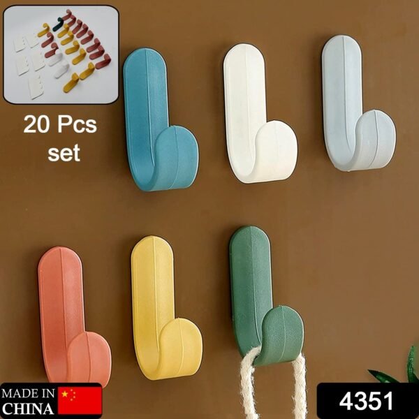 Self Adhesive Waterproof Wall Hooks for Multipurpose Home Storage (20 Pcs Set)