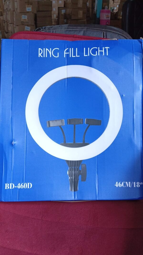 18 Inch LED Ring Light with 3 Colour Modes & 3 Mobile Holders, Remote Control (1 Set)