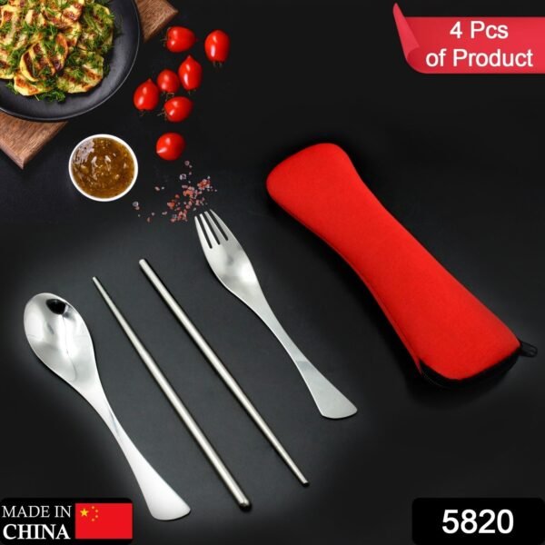 Picnic Dinner Spoon Fork Chopsticks Cutlery Set High Quality Tableware 4 Pc 1 Set