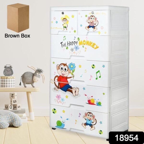 53f8fbd8-703b-4490-a902-6cf433d55a1e.jpg Kid's Plastic Chest of 6 Drawers, Multi-Purpose Storage Organizer/Wardrobe for Kids