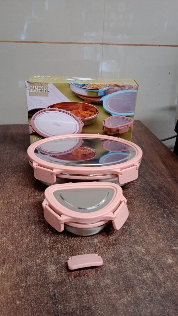 Ganesh Classy 2-Piece Stainless Steel Lunch Box Set