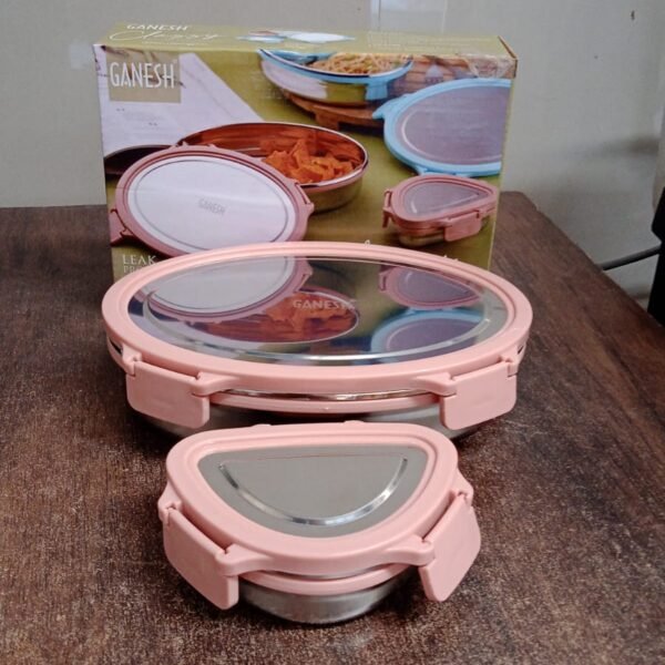 Ganesh Classy 2-Piece Stainless Steel Lunch Box Set