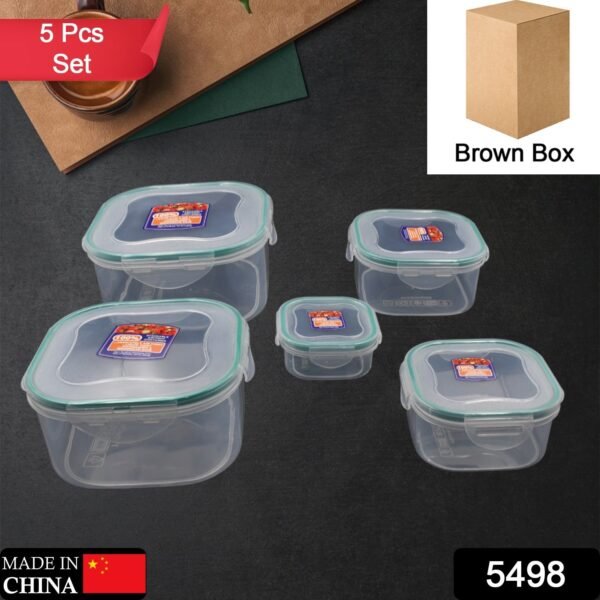 5498.jpg Kitchen Storage Containers Set – Fridge Organizer Lunch Boxes (5 Pcs)