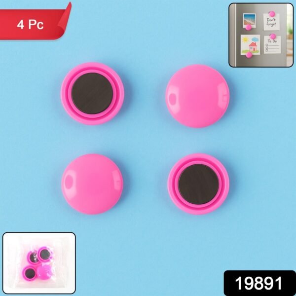 Round Fridge Magnets - (4 Pc / Set)