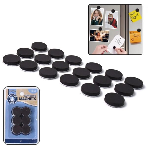 Magnets with Adhesive Backing Magnetic Tape Magnet Strips (18 Pcs Set)