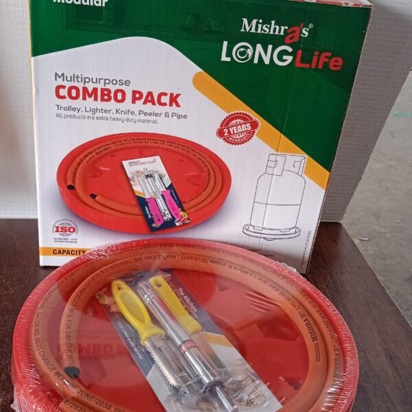 5-Piece Multipurpose LPG Kitchen Combo Set with Gas Pipe, Trolley & Tools