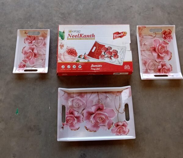 5744acad-887c-4c16-be36-78c8a6de3ef5.jpg Plastic Rectangular Serving Tray Set – Printed Design Trays for Home & Kitchen