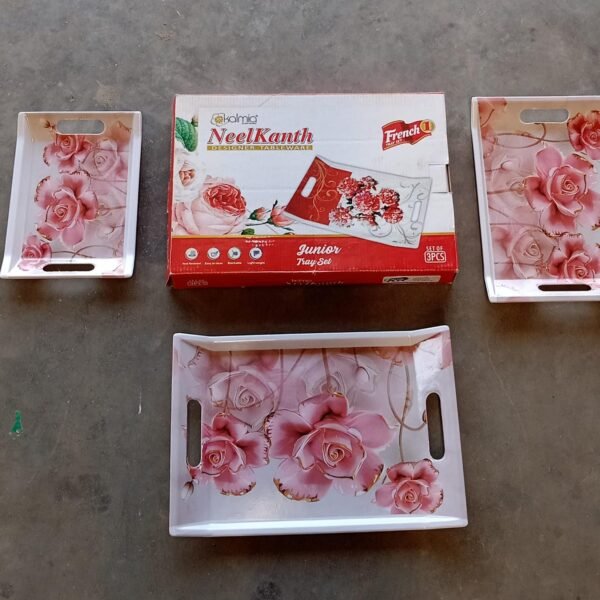 5744acad-887c-4c16-be36-78c8a6de3ef5.jpg Plastic Rectangular Serving Tray Set – Printed Design Trays for Home & Kitchen